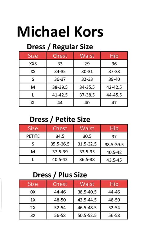 michael kors mens size guide|michael kors dress size chart.